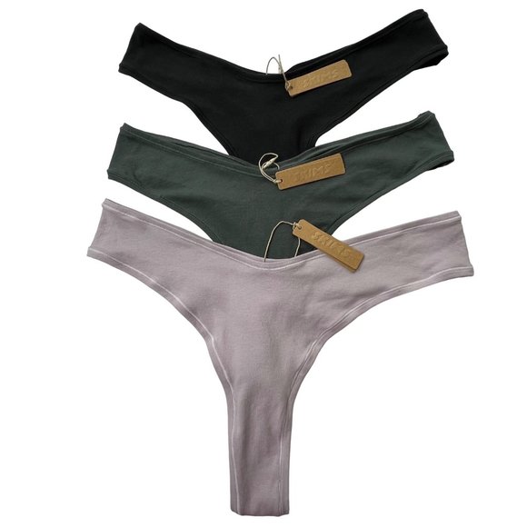 SKIMS Intimates & Sleepwear Skims Cotton Jersey Dipped Thong Lot Of